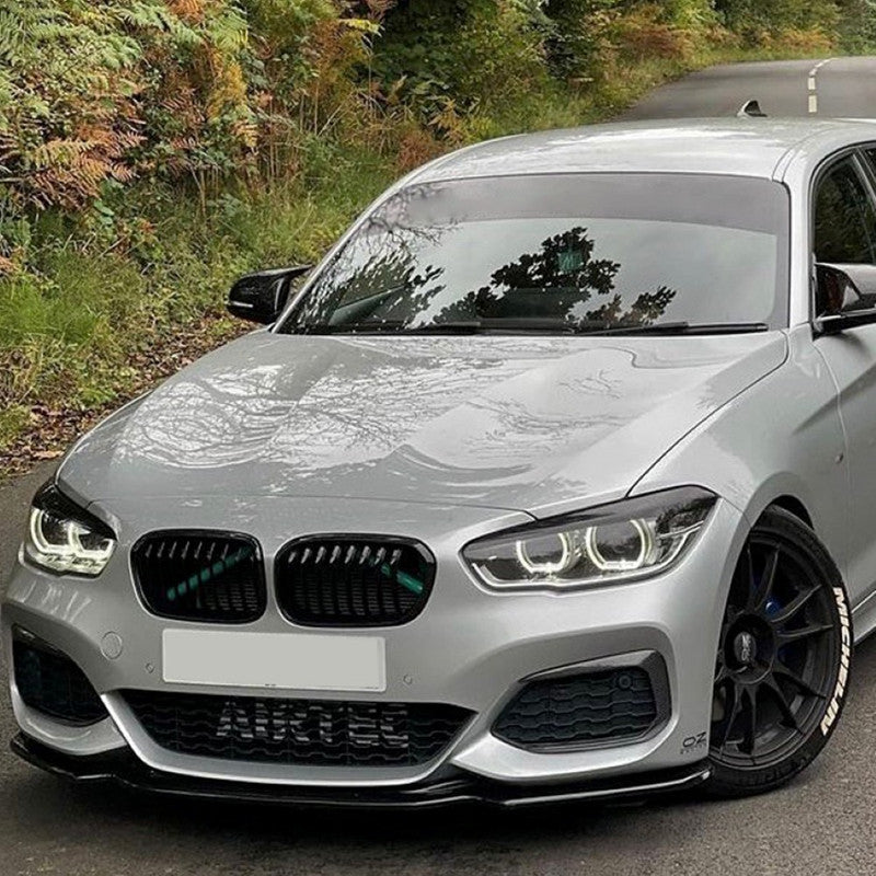 Car Craft Compatible With Bmw 1 Series F20 2015-2019 M Sports Front Bumper Lip Splitter Skirts Carbon Fiber Look Zst-324 Cf