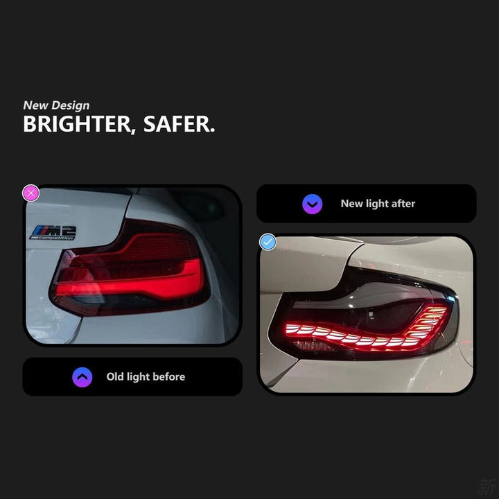 Car Craft Compatible With Bmw 2 Series F22 M2 2014-2021 Car Front Upgraded Tail Light Lamp Xenon Taillight Retrofit Upgrade Modified Led Drl Hid Led Style Gtr Smoke Clear - CAR CRAFT INDIA