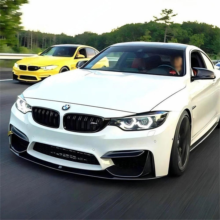 Car Craft Compatible With Bmw 3 Series F30 F90 2012-2018 M Sport M3 M4 Front Bumper Lip Splitter Skirts Glossy Black