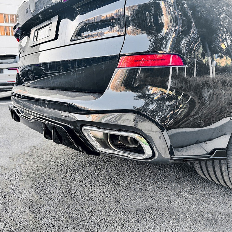 Car Craft Compatible With Bmw X5 G05 2019-2023 M Sports Bumper Rear After Lip Diffuser Splitter Skirts Flag Carbon Fiber Look Zst-564 Zst-610 Cf