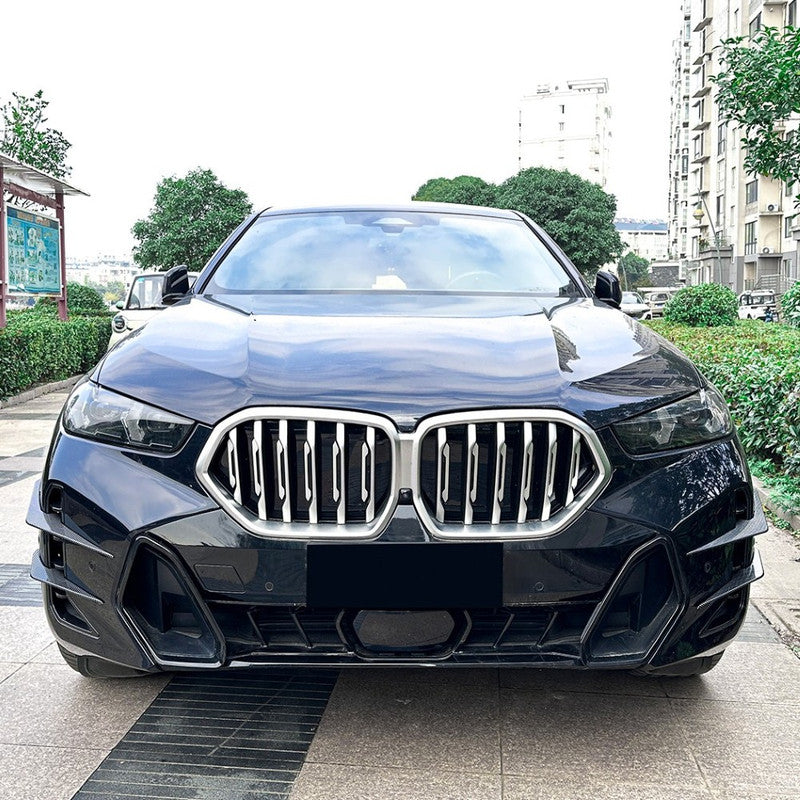 Car Craft Compatible With Bmw X6 G06 Lci 2023+ M Sport X6m Front Bumper Canard Lip Splitter Skirts Winglet Apron Spoile Air Vent Zst-1016 Glossy Black