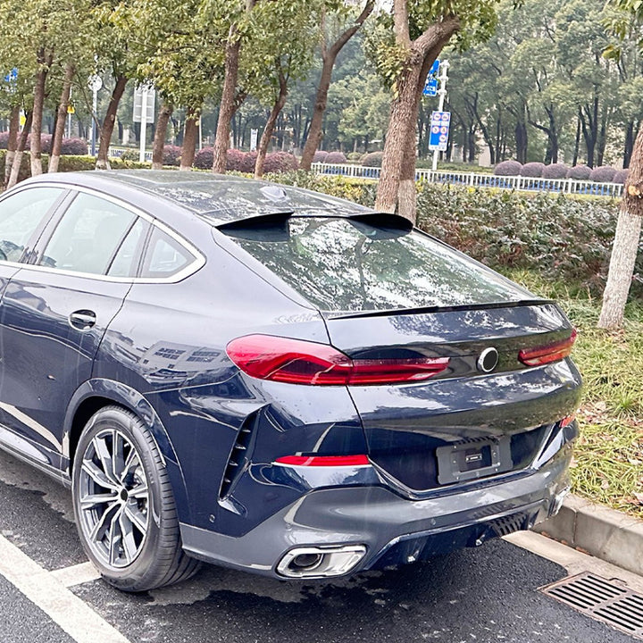 Car Craft Compatible With Bmw X6 G06 2019-2024 Rear Roof Trunk Wing Lip Spoiler Carbon Fiber Look Zst-668 Cf