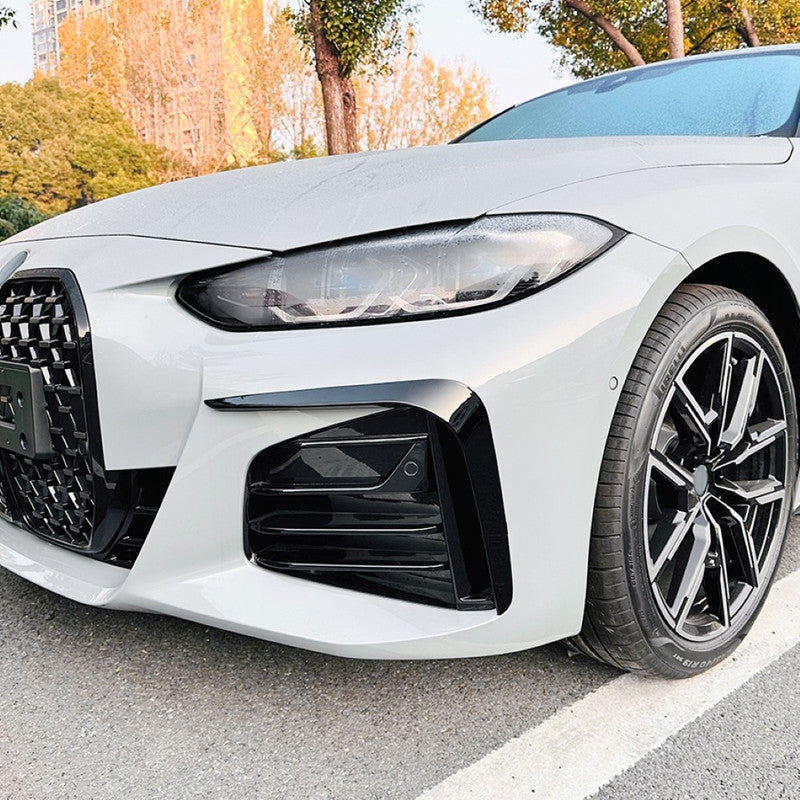 Car Craft Compatible With Bmw 4 Series M4 G22 G26 2020+ Coupe M Sports Front Bumper Lip Splitter Skirst Flag Canard Carbon Fiber Look Zst-625 Cf Usa