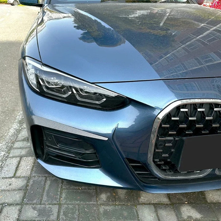 Car Craft Compatible With Bmw 4 Series M4 G22 2020+ M Sports Front Bumper Lip Splitter Skirst Flag Canard Carbon Fiber Look Zst-418 Cf Usa