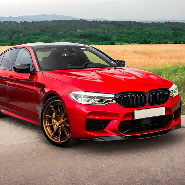 Car Craft Compatible With Bmw 5 Series G30 F90 2018-2020 Front M5 Bumper Lip Skirt Splitter Spoiler Zst-990 Cf Carbon Fiber Look