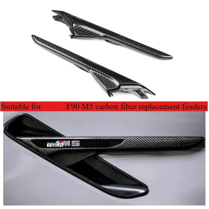 Car Craft Compatible With Bmw 5 Series G30 F90 M5 2017-2023 Side Fender Air Vent Trim Covers Real Carbon Fiber