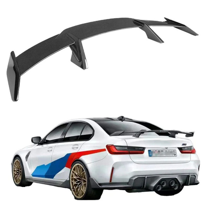 Car Craft Compatible With Bmw M3 M4 G20 G80 Sedan G82 M4 Coupe Rear Tail Wing Boot Roof Trunk Lip Spoiler 2019-2025 Gt Style Real Carbon Fiber