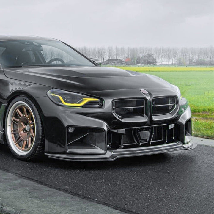 Car Craft Compatible With Bmw 2 Series M2 G87 G42 2020+ M Sports Front Bumper Lip Splitter Skirts Carbon Fiber Look Zst-642 Cf