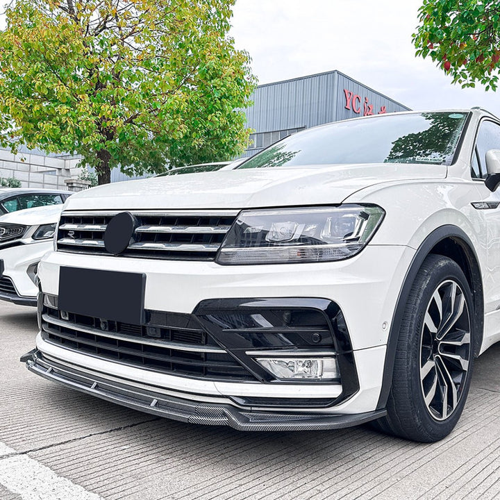 Car Craft Compatible With Vw Volkswagen Tiguan R Line Mk2 2017-2020 Front Bumper Lip Skirt Splitter Spoiler Zst-981 Glossy Black