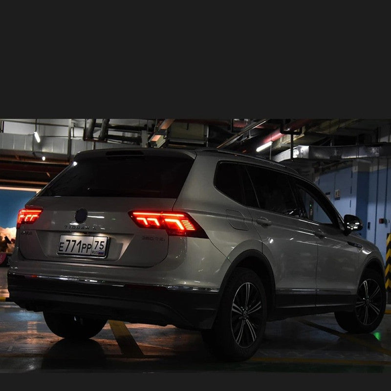 Car Craft Compatible With Vw Volkswagen Tiguan Led Tail Light 2017-2022 Car Rear Upgraded Tail Light Lamp Xenon Taillight Retrofit Upgrade Modified Led Drl Hid Brake Light, Warning Light For Led Car