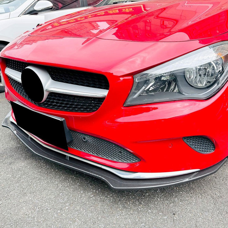 Car Craft Compatible With Mercedes Benz Cla W117 C117 Lci 2016-2019 Standard Front Bumper Lip Splitter Diffuser Skirst Flag Canard Carbon Fiber Look Zst-772 Cf