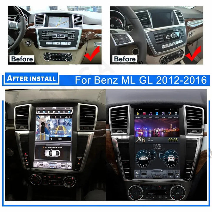 Car Craft Compatible With Mercedes Ml Gl W166 X166 2012-2016 Android Multimedia Infotainment Touchscreen Dvd Player Wireless Carplay Android Auto 4gb +64gb Tesla Style