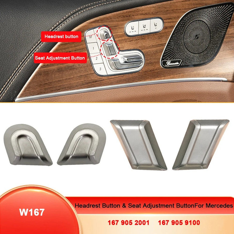 Car Craft Compatible With Mercedes Benz Gls Gle W167 X167 2020-2025 Car Seat Adjustment Switch Button Headrest Button Cover 1679052001-1 Left 1 - CAR CRAFT INDIA