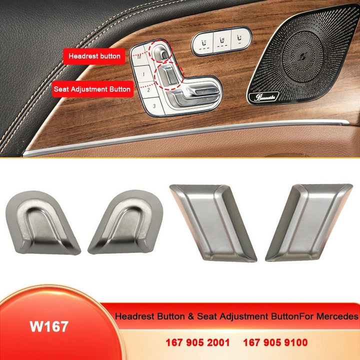 Car Craft Compatible With Mercedes Benz Gls Gle W167 X167 2020-2025 Car Seat Adjustment Switch Button Headrest Button Cover 1679052001-2 Left 2 - CAR CRAFT INDIA