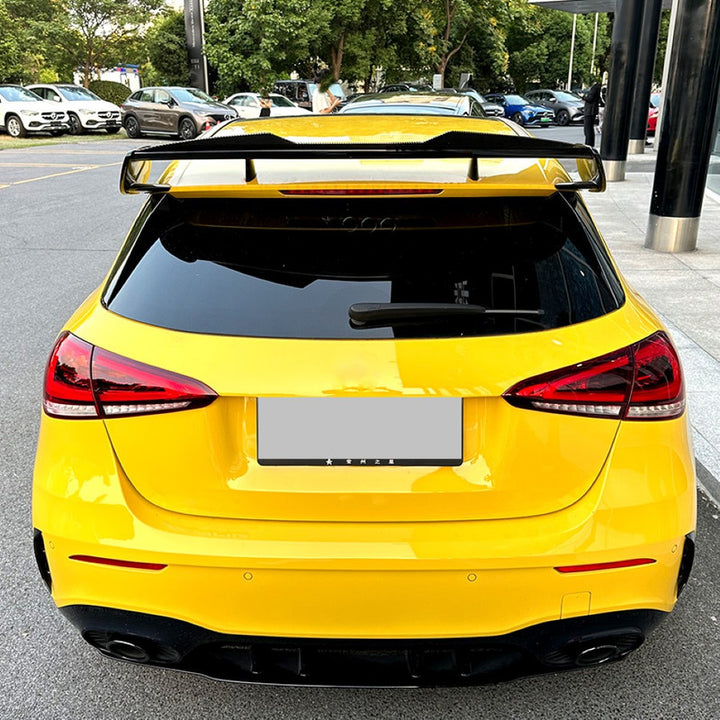 Car Craft Compatible With Mercedes Benz A Class W177 2018+ Amg Hatchback Rear Trunk Boot Roof Wing Lip Spoiler Splitter Skirts Zst-553 Glossy Black