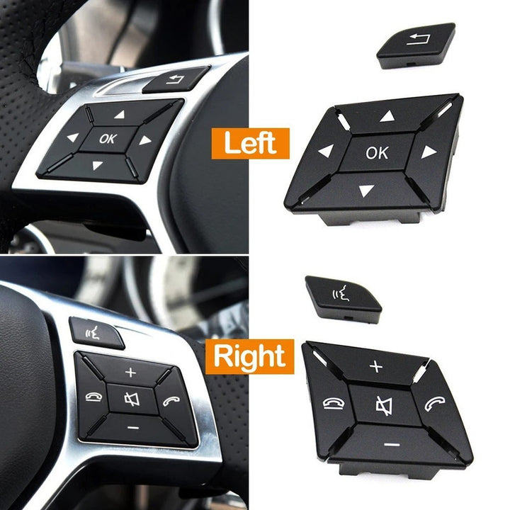 Car Craft Compatible With Mercedes A B C E Class Gla W204 W246 W207 W212 W176 W156 Cla W117 Cls W218 Slk Slc W172 Steering Wheel Control Switch Knob Button Cover 21854001628495 Moka Left A CC-7846 - CAR CRAFT INDIA