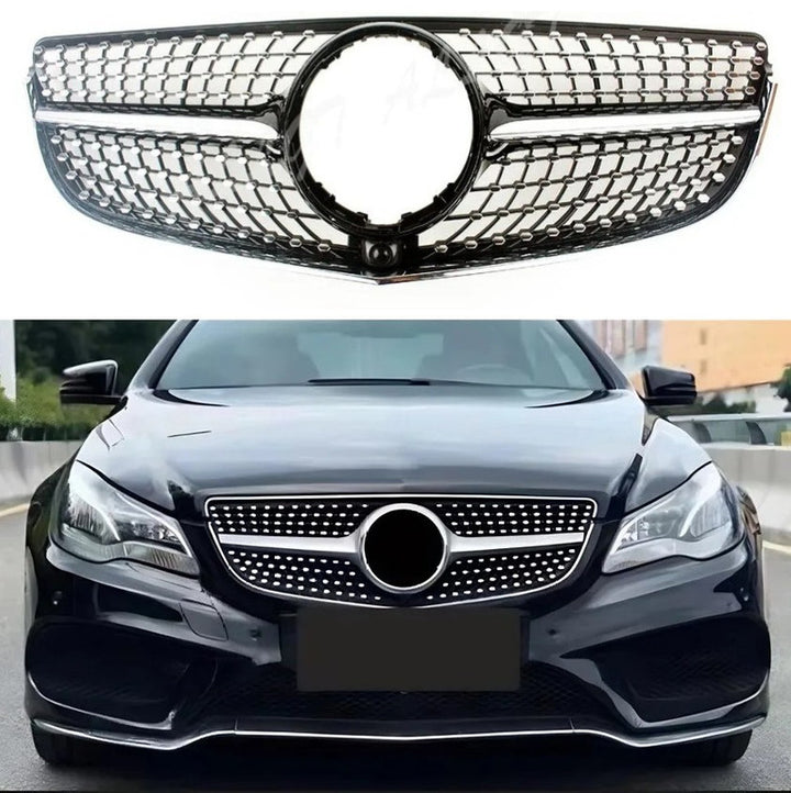 Car Craft Compatible With Mercedes Benz E Class Coupe W207 Lci 2014-2016 Car Front Racing Bumper Show Grille Diamond Silver - CAR CRAFT INDIA