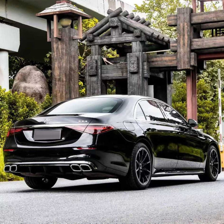 Car Craft Compatible With Mercedes Benz S Class W223 2021-2025 Car Upgrade To S65 Amg Bumper Bodykit Front After Lip Diffuser Exhaust Tips Fog Gril Cover Grill