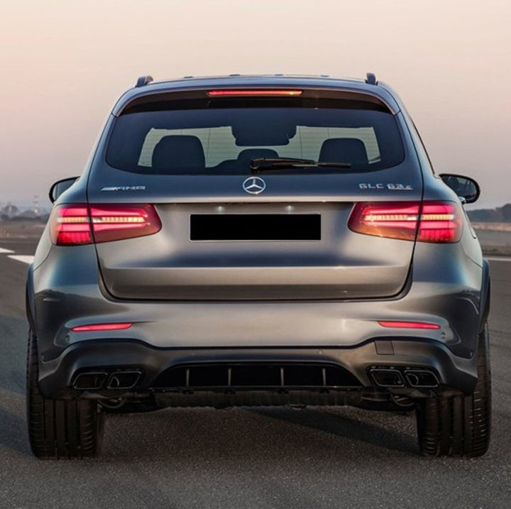Car Craft Compatible With Mercedes Benz Glc W253 X253 2016-2020 Car Upgrade To Glc63 Amg Bumper Bodykit Front After Lip Diffuser Exhaust Tips Fog Gril Cover