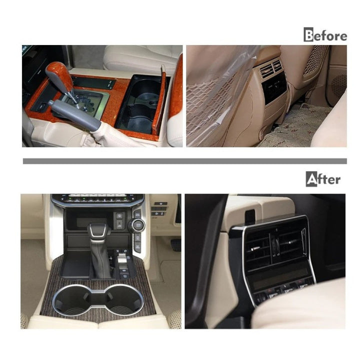 Car Craft Compatible With Toyota Land Cruiser Lc200 2008-2020 Upgrade Facelift Convert To Lc300 2021+ Interior Bodykit Kit Steering Dashboard Door Panel Steering Console Center Armrest Box Rhd Beige F305
