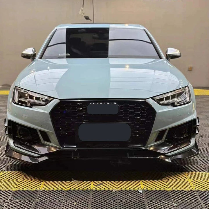 Car Craft Compatible With Audi A4 B9 2017-2020 Upgraded Facelift Convert To Rs4 S4 Sport Bodykit Bumper Grill Exhaust Pipr Tip Diffuser Front Rear Lip Fog Grill Skirt Trim Side Skirt A4-032 Gc