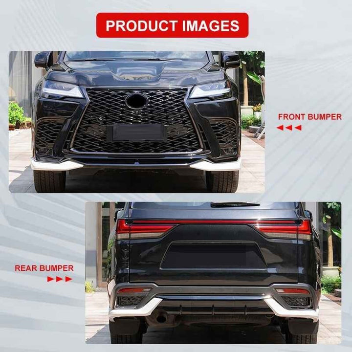 Car Craft Compatible With Toyota Lexus Lx600 2022+ Low Version Upgrade Facelift Convert To Lx600 F Sport Style Bodytkit Front Rear Lip Skirt Splitter F196