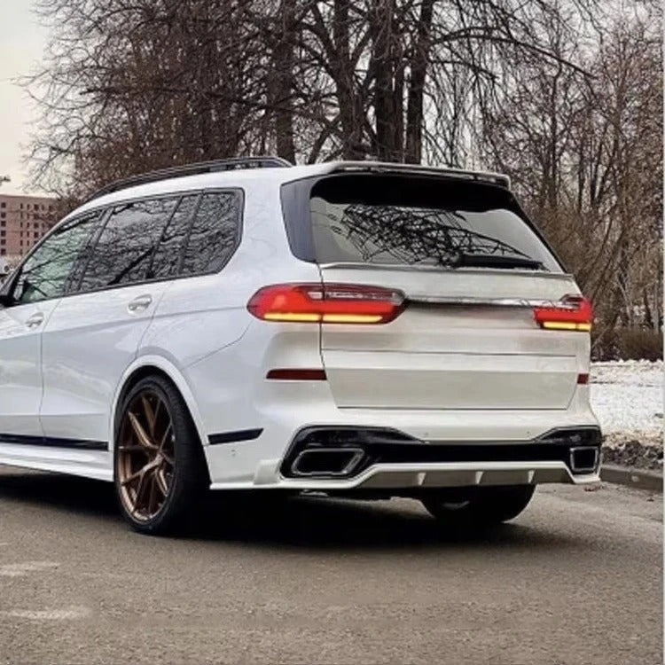 Car Craft Compatible With Bmw X7 G07 2019-2022 Front Rear Bumper Upgrade Convert To M Sport M Performance Black Samurai Bodykit Body Kit Bumper Side Skirt Rear After Lip Diffuser Spoiler Aero Black Samurai Gc G07 006