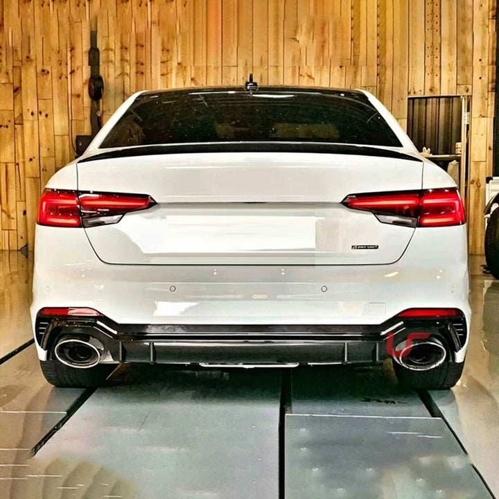 Car Craft Compatible With Audi A4 B9 2017-2020 Upgraded Facelift Convert To Rs4 S4 Sport Bodykit Bumper Grill Exhaust Pipr Tip Diffuser Front Rear Lip Fog Grill Skirt Trim Side Skirt A4-032 Gc