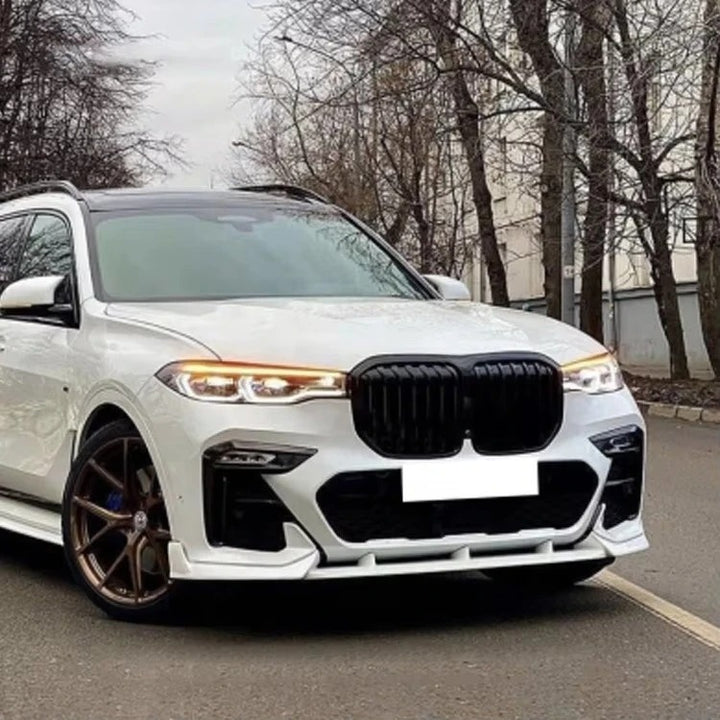 Car Craft Compatible With Bmw X7 G07 2019-2022 Front Rear Bumper Upgrade Convert To M Sport M Performance Black Samurai Bodykit Body Kit Bumper Side Skirt Rear After Lip Diffuser Spoiler Aero Black Samurai Gc G07 006