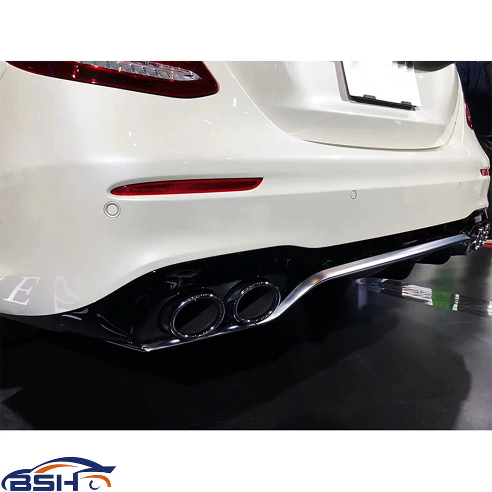 High Quality E53 Style Silver Auto Rear Bumper Body Parts Rear Diffuser for BENZ W213 AMG Sedan 2017+