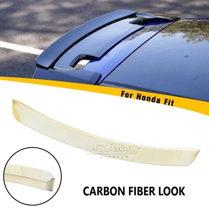 Car Craft Compatible With Honda Jazz 2014-2018 Rear Trunk Wing Boot Spoiler Lip Splitter Skirt Rs Style Add On Ar-honda-034 Cf Carbon Fiber Look - CAR CRAFT INDIA