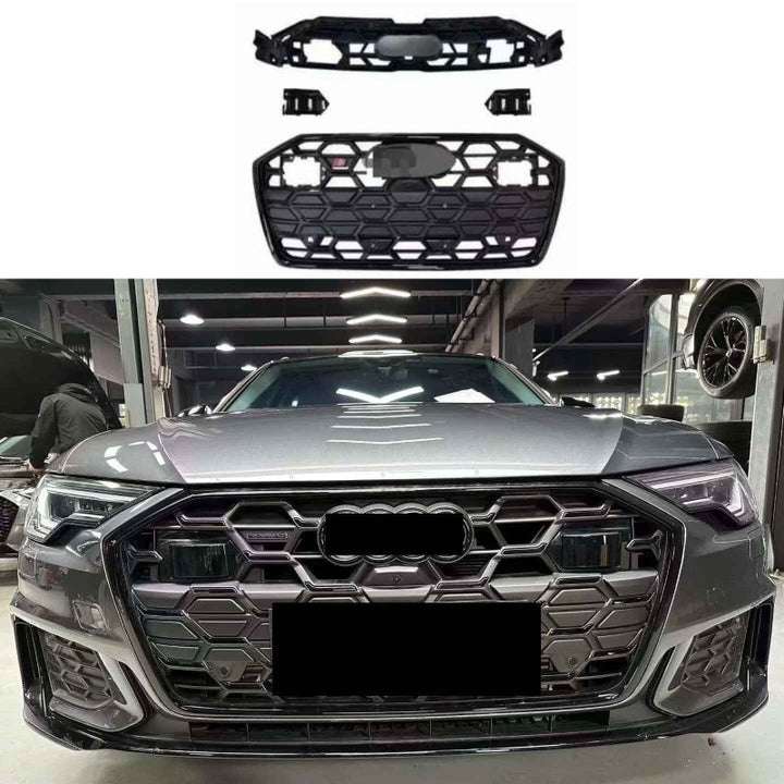 Car Craft Compatible With Audi A6 S6 Rs6 C8 2019-2023 Front Rs6 Sport Bumper Upgraded Show Honeycomb Style Grill Mesh Rsu Dlw0601070878 Bl Black - CAR CRAFT INDIA