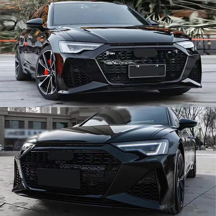 Car Craft Compatible With Audi A6 C8 2019-2024 Upgrade Facelift Convert To Rs6 Bodykit Front Rear Bumper Grill Fog Gril Trim Skirt Exhaust Pipe Tip After Rear Lip Diffuser Rsu