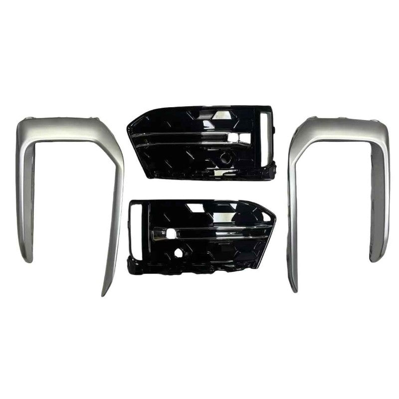 Car Craft Compatible With Audi A6 S6 Rs6 C8 2019-2023 Front Rs6 Sport Bumper Upgraded Fog Lamp Light Gril Cover Mesh Trim Silver Chorme - CAR CRAFT INDIA