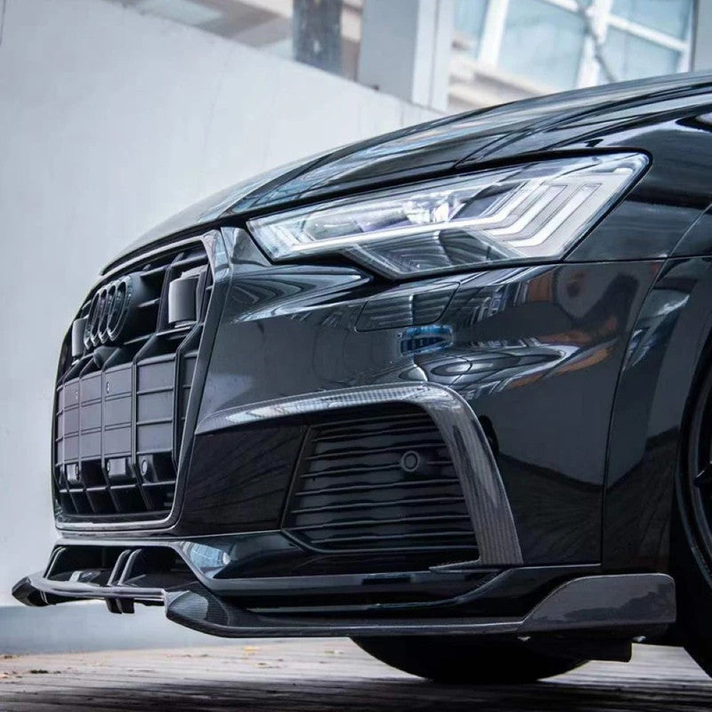Car Craft Compatible With Audi A6 C8 2019-2025 Abt All Round Rs6 S6 Sport Front Bumper Lip Splitter Skirt Trim A6-036 037 Gc Glossy Black Usa CC-11298