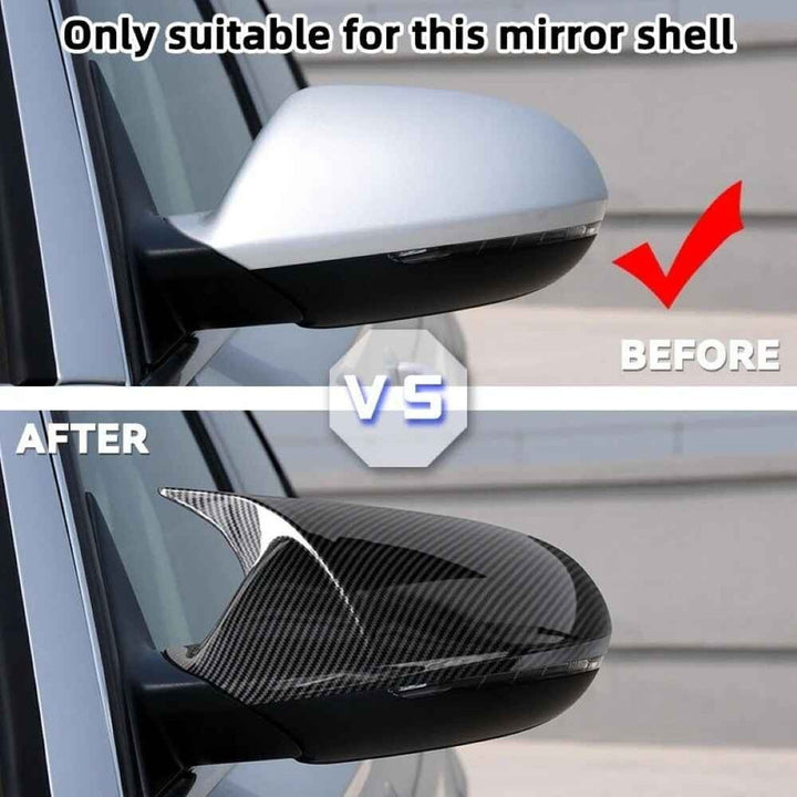 Car Craft Compatible With Audi A6 C7 S6 Rs6 2012-2018 Side Rear View Case Wing Cap Shell Housing Mirror Covers 3m Tape Pasting Style Carbon Fiber Look
