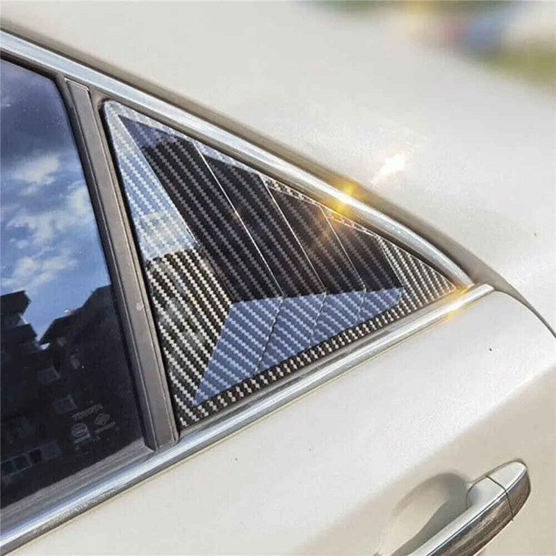 Car Craft Compatible With Toyota Camry 2006-2011 Car Rear Window Shutter Cover Louver Side Vent Trim Triangle Carbon Fiber Look