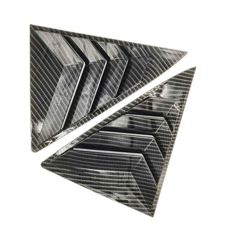Car Craft Compatible With Toyota Camry 2012-2017 Car Rear Window Shutter Cover Louver Side Vent Trim Triangle Carbon Fiber Look