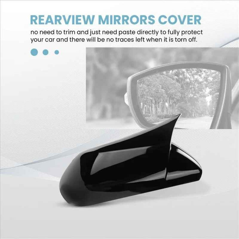 Car Craft Compatible With Toyota Camry 2018‑2025 Le Se Xle Xse Side Rear View Case Wing Cap Shell Housing Mirror Covers 3m Tape Pasting Style Glossy Black Model A CC-11524
