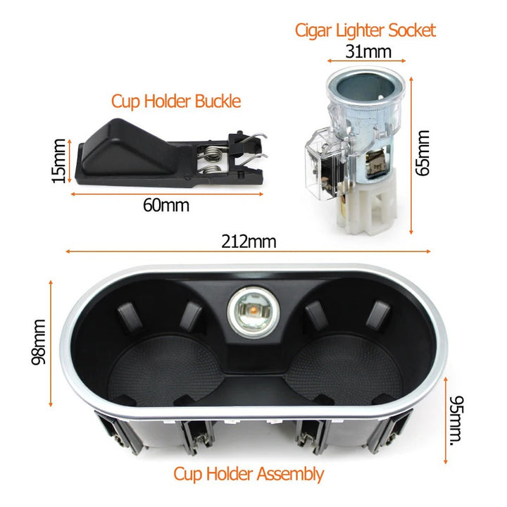 Car Craft Compatible With Porsche Cayenne 7p5 958 92a 2011-2017 Car Center Console Water Drink Cup Holder Tray Assembly 7p5862531