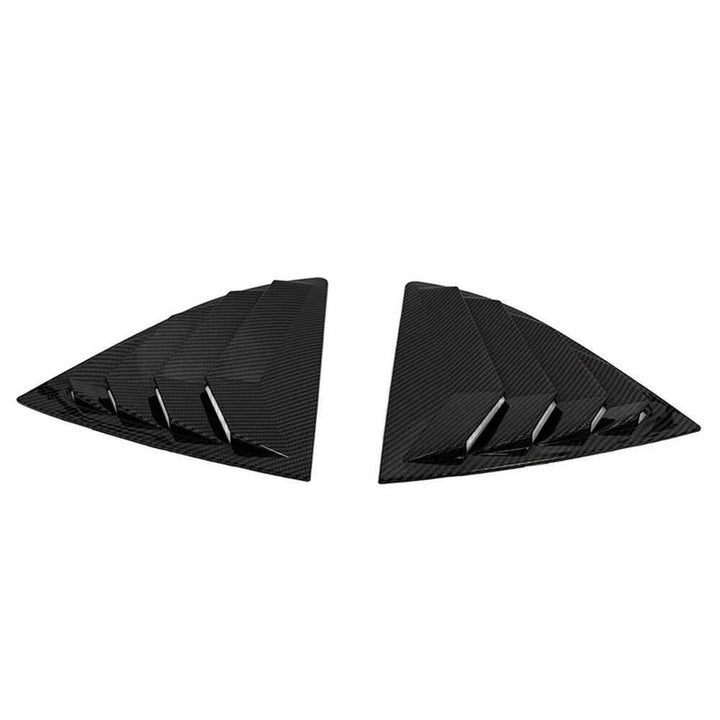 Car Craft Compatible With Hyundai Creta Ix25 2021-2025 Car Rear Window Shutter Cover Louver Side Vent Trim Triangle Glossy Black