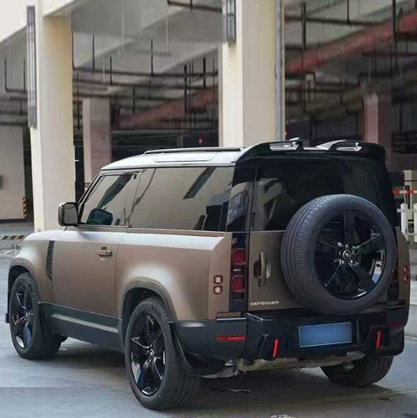 Car Craft Compatible With Land Range Rover Defender 90 110 130 2020-2026 L663 Rear Trunk Roof Wing Spoiler Lip Splitter Rock Style Kt Design Glossy Black - CAR CRAFT INDIA