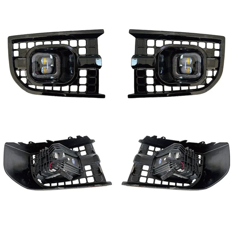 Car Craft Compatible With Range Land Rover Defender L663 2020-2025 90 110 130 Upgrade Convertion Bodykit Urban U Style Front Bumper Fog Lamp Light Gril Cover Trim