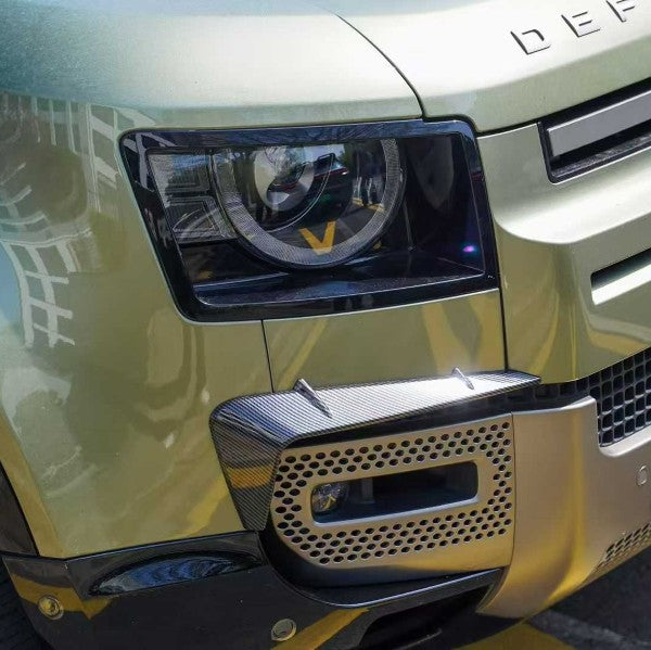 Car Craft Compatible With Land Range Rover Defender 90 110 130 2020-2026 L663 Front Bumper Fog Lamp Light Lip Splitter Skirts Vent Kt Rock Design Ms Style Glossy Black - CAR CRAFT INDIA