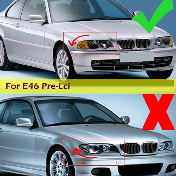 Car Craft Compatible With Bmw 3 Series E46 1998-2004 Upgrade Front Bumper Show Grill Glossy Black 2 Door - CAR CRAFT INDIA
