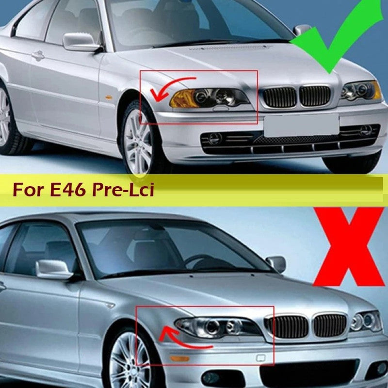 Car Craft Compatible With Bmw 3 Series E46 1998-2004 Upgrade Front Bumper Show Grill Tri Colour 2 Door - CAR CRAFT INDIA