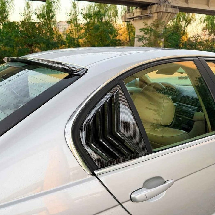 Car Craft Compatible With Bmw 3 Series E46 M Sport 1998-2005 Rear Window Louver Cover Trim Zst-1425 Gb Glossy Black - CAR CRAFT INDIA