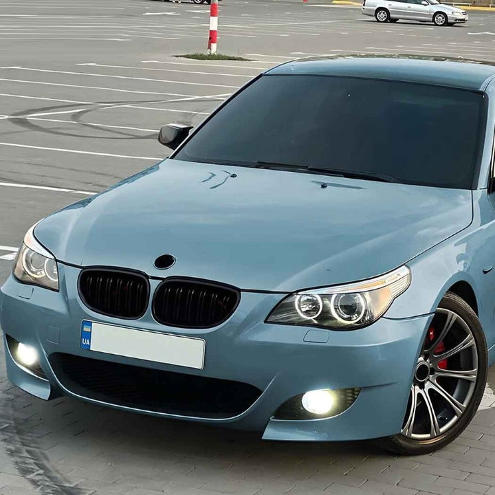 Car Craft Compatible With Bmw 5 Series E60 2004-2009 Front Bumper Show Mesh Grill Single Bar Line Zst-1427 Gb Single Glossy Black - CAR CRAFT INDIA