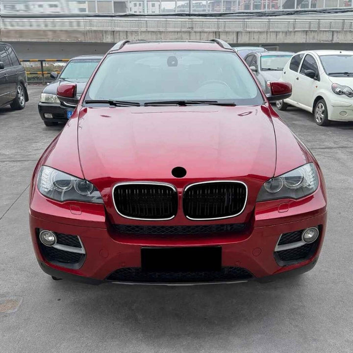 Car Craft Compatible With Bmw X5 E70 X6 E71 2006-2013 Front Bumper Show Gril Glossy Black Dual Line With Led Light