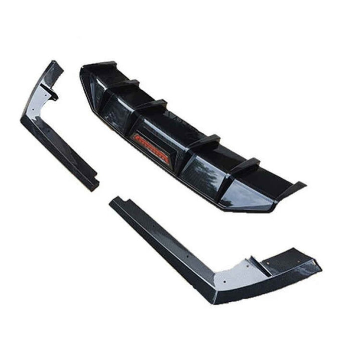 Car Craft Compatible With Hyundai Elantra Mk7 2020-2022 Rear After Bumper Lip Diffuser Skirt Splitter Trim F1 Led Light Usa Glossy Black